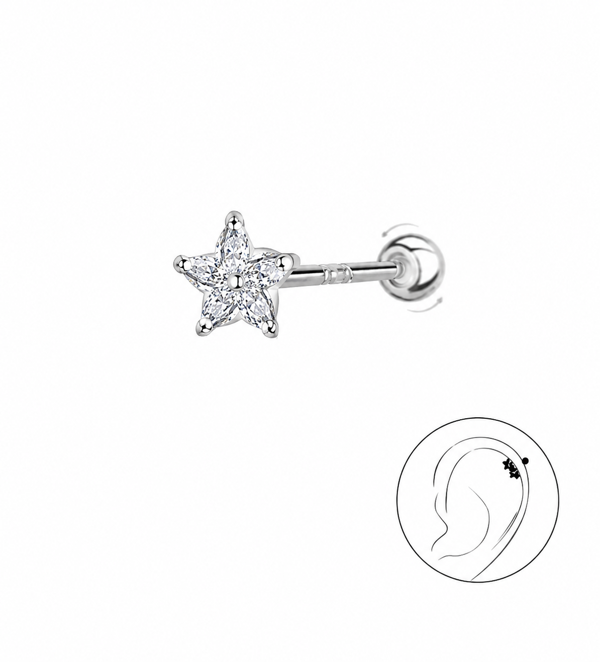 925 Ulduz Piercing